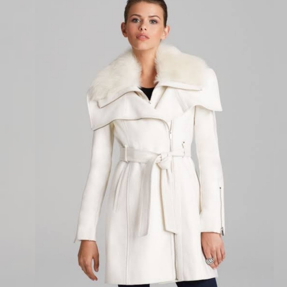 Bcbg Maxazria White Wool Cashmere Blend 